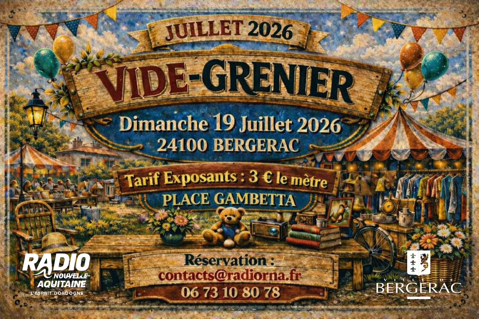 Bergerac : le grand vide-grenier de l'été s'installera place Gambetta le 19 juillet