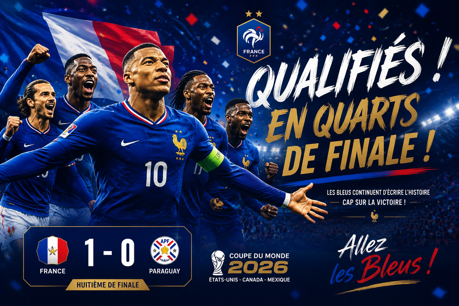 les bleus en quarts de finale !